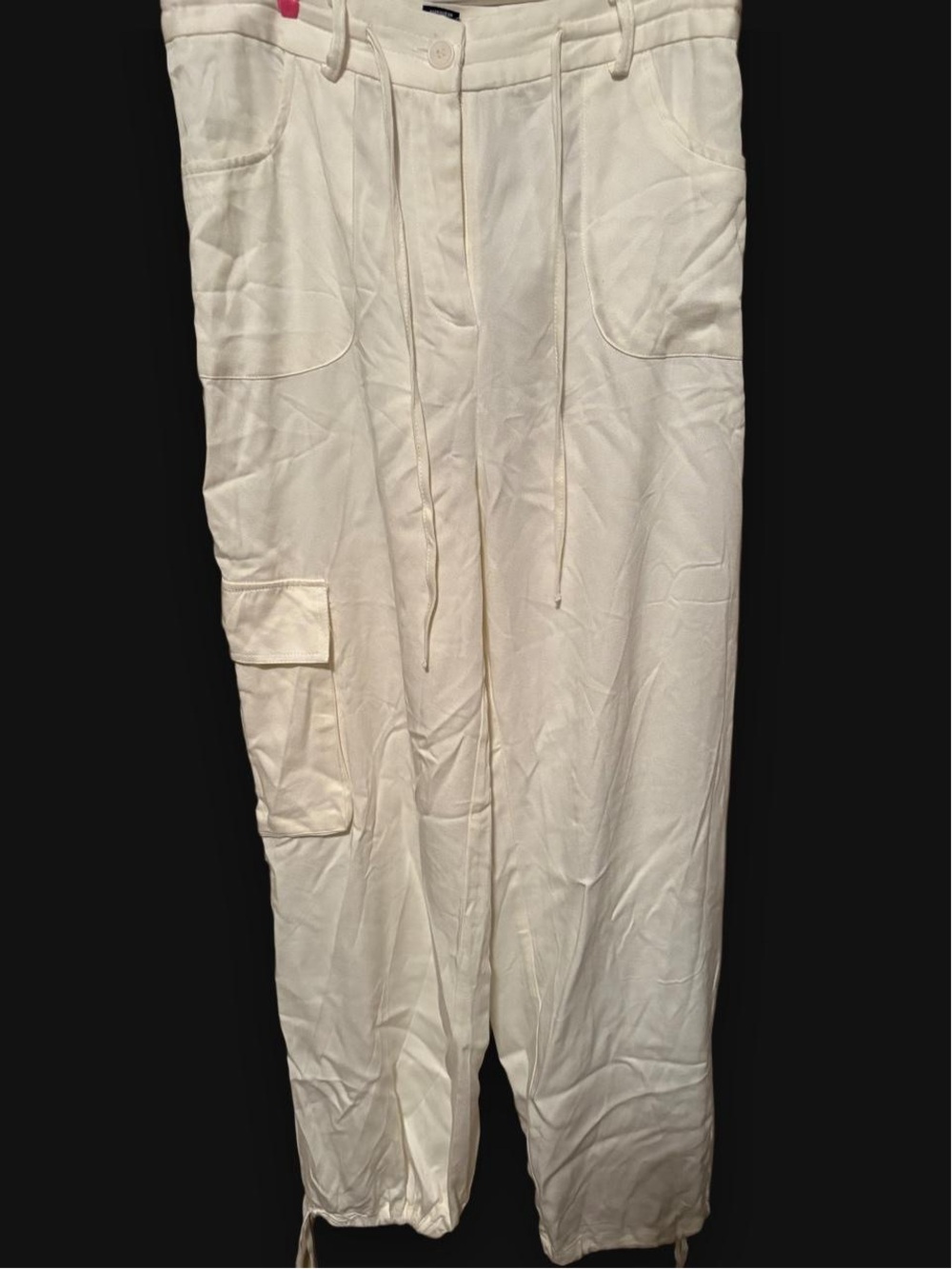 Sincerely Jules Cream Cargo Drawstring Trousers